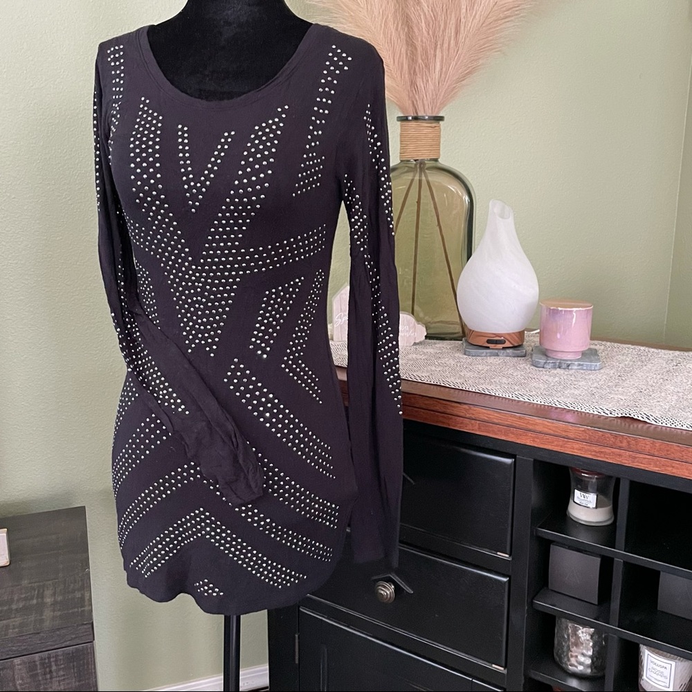 Rock and Republic Long Sleeve Studded Soft Top